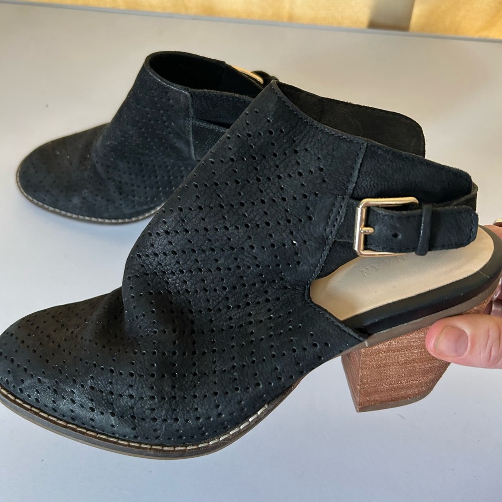 Black Ankle Boots with Wooden Heel - Picture 3 of 7